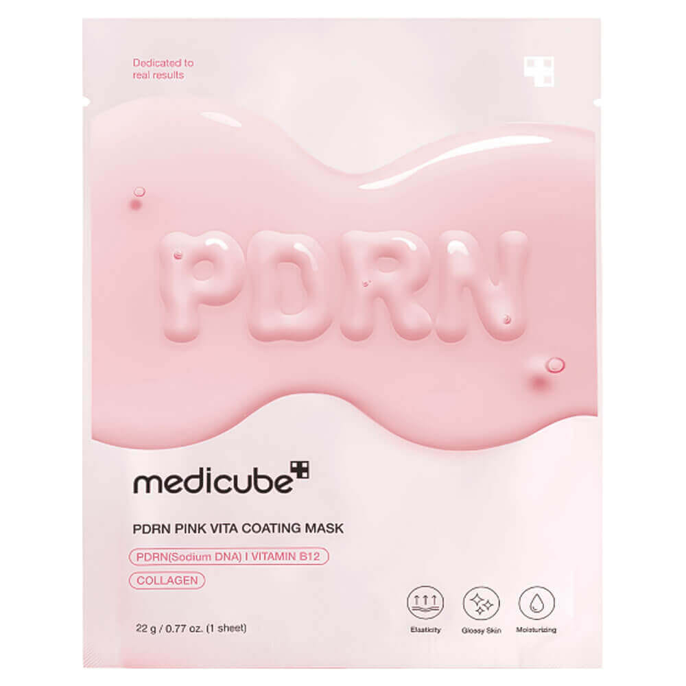 Тканевая маска с ПДРН и коллагеном для сияния кожи Medicube Pink Vita Coating Mask