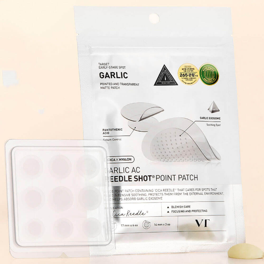 Заживляющие патчи от акне с микроиглами и чесноком VT Cosmetics Garlic AC Reedle Shot Point Patch 9шт