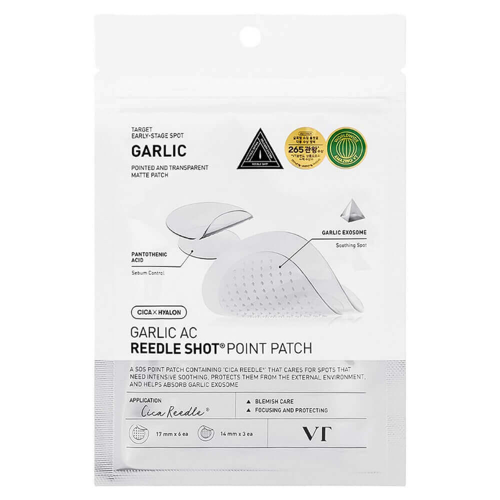 Заживляющие патчи от акне с микроиглами и чесноком VT Cosmetics Garlic AC Reedle Shot Point Patch 9шт