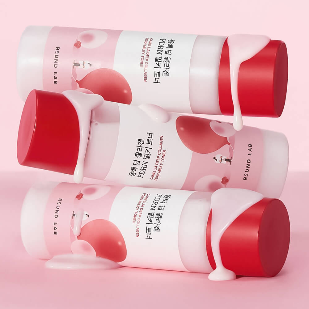 ПРИЕДЕТ ДО 4.05.26 Молочный тонер с ПДРН и камелией Round Lab Camellia Deep Collagen PDRN Milky Toner 150мл
