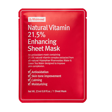 Витаминная антиоксидантная тканевая маска By Wishtrend Natural vitamin C enchancing sheet mask 23мл