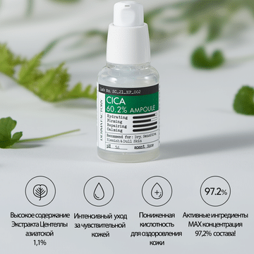 Успокаивающая ампула с экстрактом центеллы Derma Factory Cica 60 ampoule 30мл
