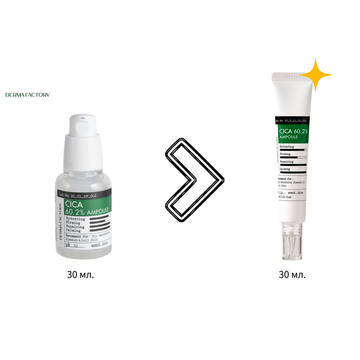 Успокаивающая ампула с экстрактом центеллы Derma Factory Cica 60 ampoule 30мл