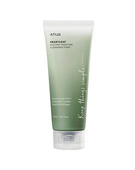 Гель-пенка для умывания с янтарной кислотой Anua Heartleaf Succinic Moisture Cleansing Foam 150мл Гель-пенка для умывания с янтарной кислотой Anua Heartleaf Succinic Moisture Cleansing Foam 150мл