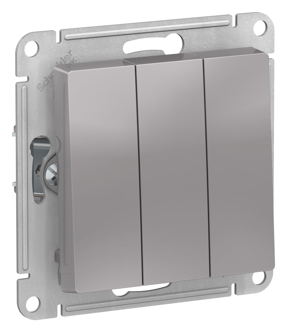 Выключатель AtlasDesign 3-клавишный, 10А, механизм Алюминий Schneider Electric ATN000331