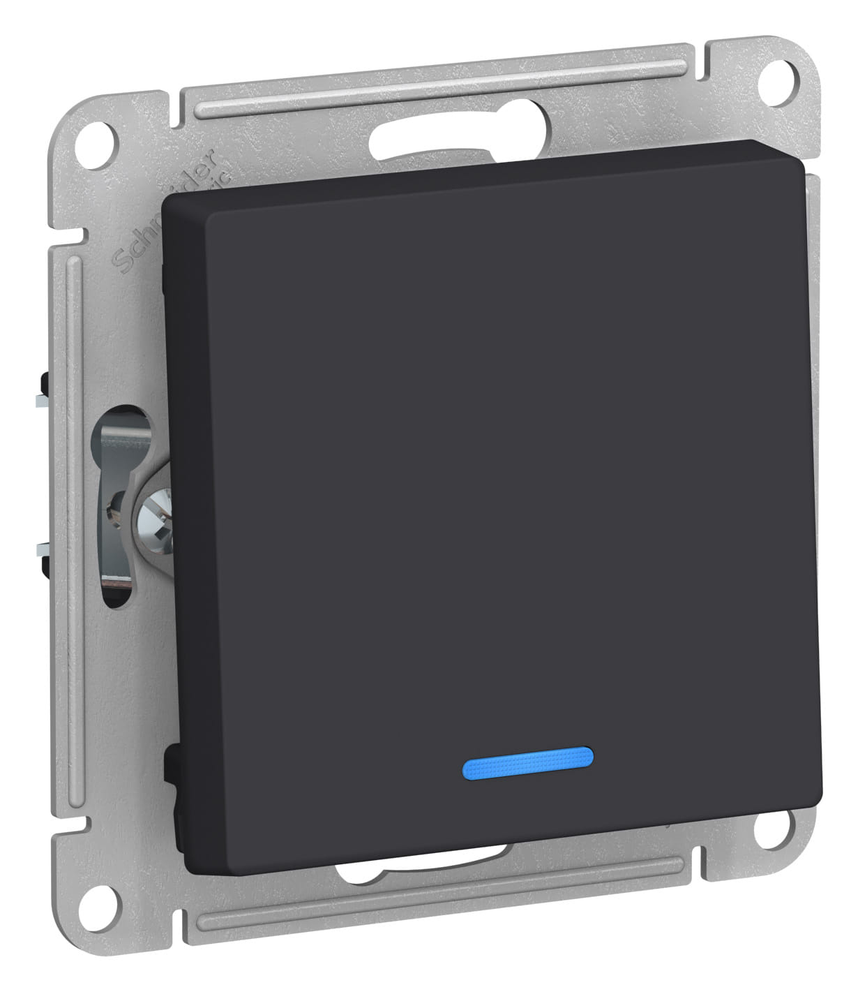 Выключатель AtlasDesign с подсветкой 1-клавишный, 10А, механизм Карбон Schneider Electric ATN001013