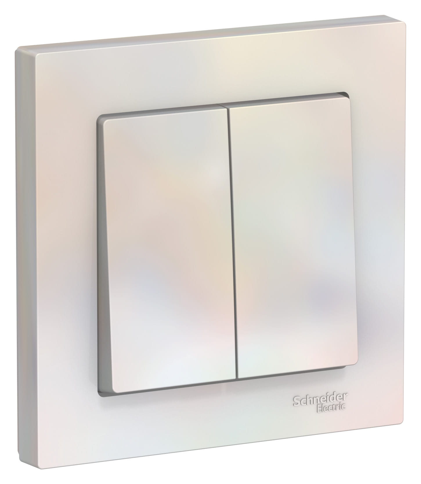 Выключатель AtlasDesign 2-клавишный, 10А, в сборе, Жемчуг Schneider Electric ATN000452