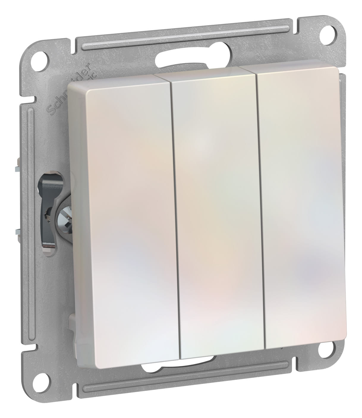 Выключатель AtlasDesign 3-клавишный, 10А, механизм Жемчуг Schneider Electric ATN000431