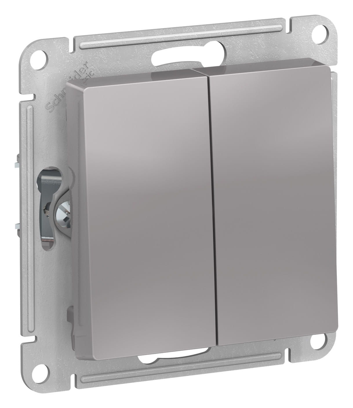 Переключатель AtlasDesign 2-клавишный, 10А, механизм Алюминий Schneider Electric ATN000365