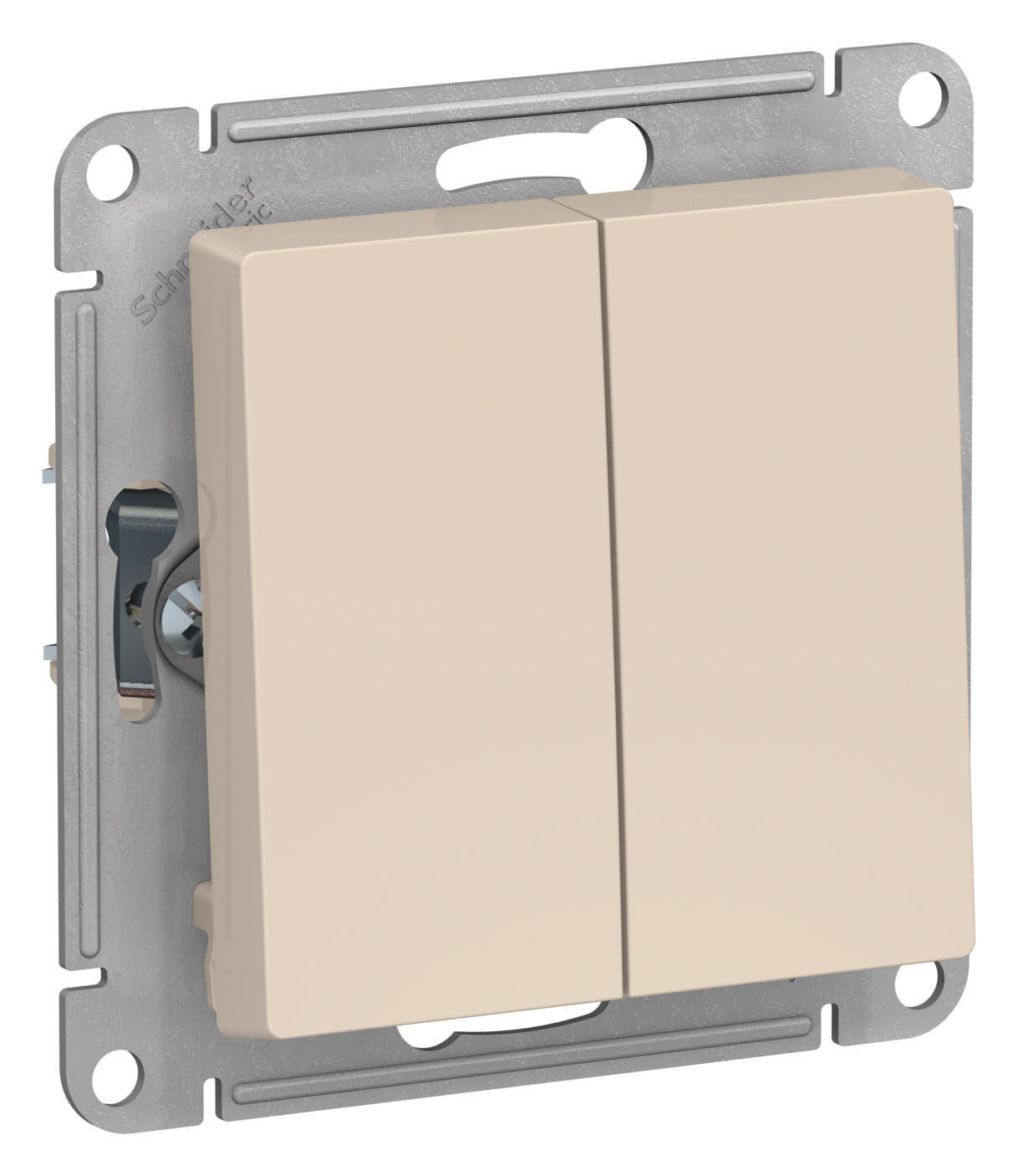 Переключатель AtlasDesign 2-клавишный, 10А, механизм Бежевый Schneider Electric ATN000265