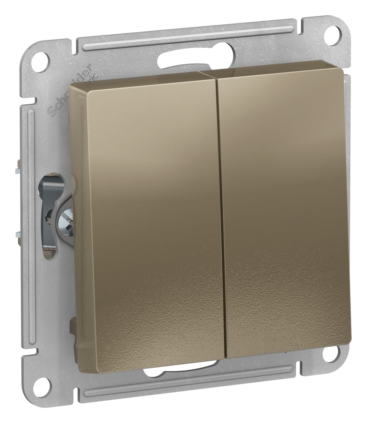 Переключатель AtlasDesign 2-клавишный, 10А, механизм Шампань Schneider Electric ATN000565