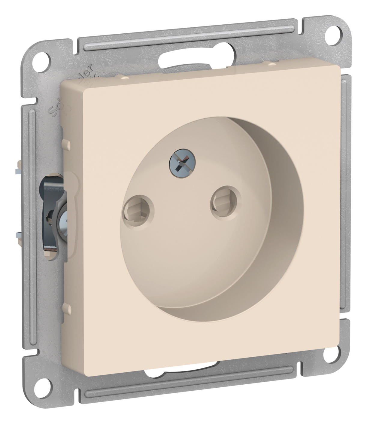 Розетка AtlasDesign без заземления, со шторками, 16А, механизм Бежевый Schneider Electric ATN000249