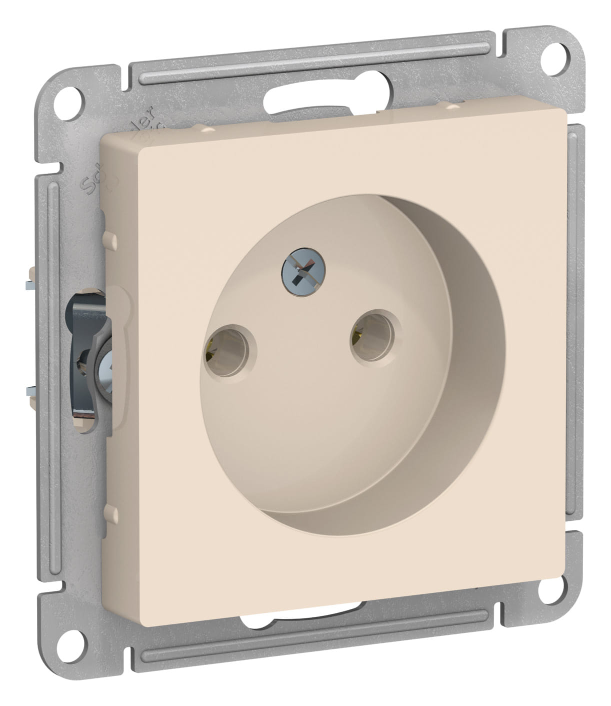Розетка AtlasDesign без заземления, без шторок, 16А, механизм Бежевый Schneider Electric ATN000241