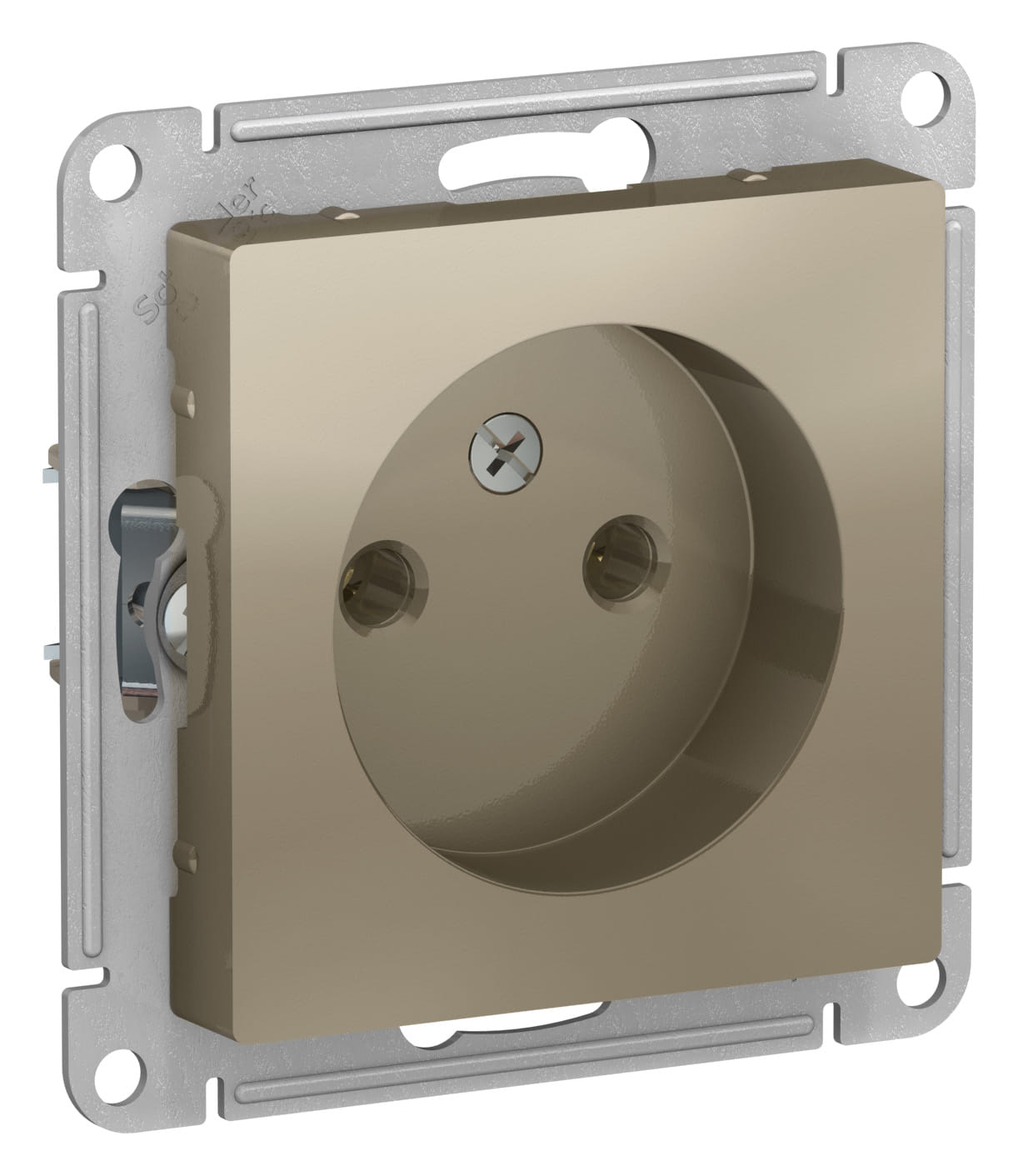 Розетка AtlasDesign без заземления, без шторок, 16А, механизм Шампань Schneider Electric ATN000541