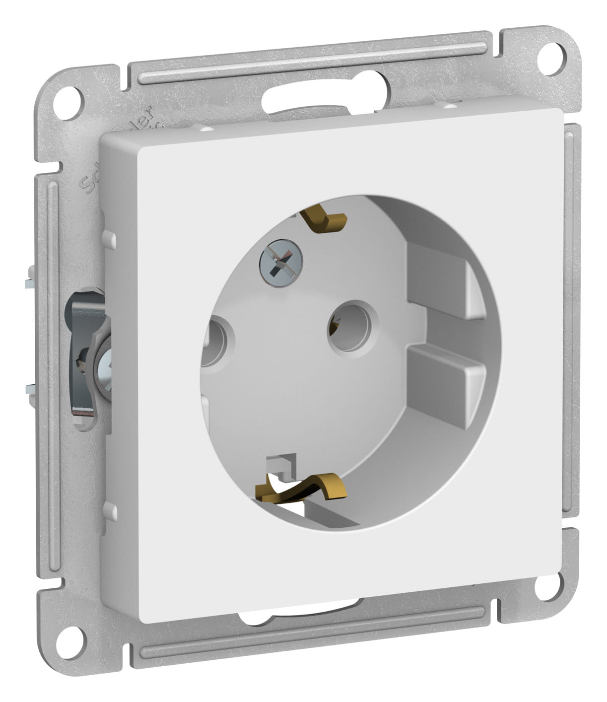 Розетка AtlasDesign с заземлением, 16А, механизм Белый Schneider Electric ATN000143