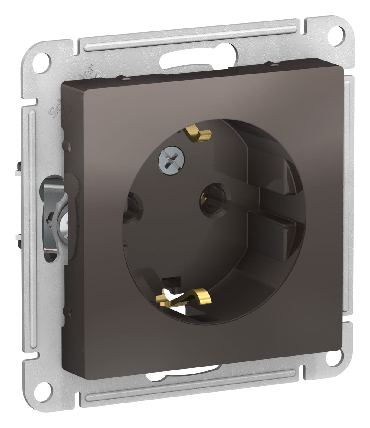 Розетка AtlasDesign с заземлением, 16А, механизм Мокко Schneider Electric ATN000643
