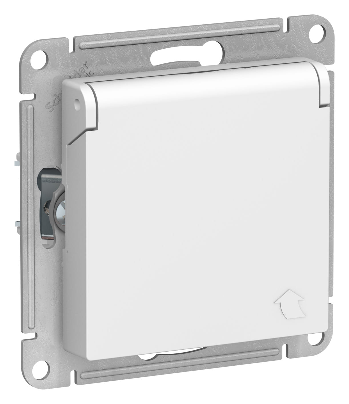 Розетка AtlasDesign с заземлением, со шторками, с крышкой, 16А, механизм Белый Schneider Electric ATN000146