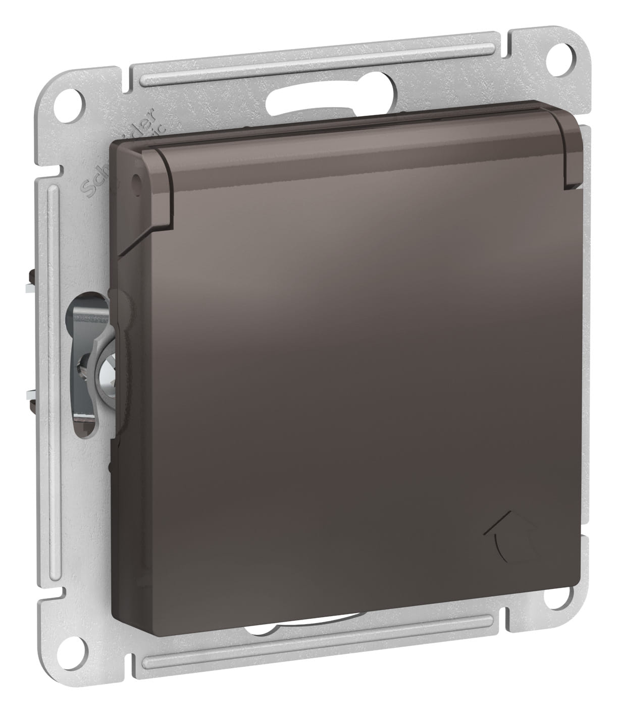 Розетка AtlasDesign с заземлением, со шторками, с крышкой, 16А, механизм Мокко Schneider Electric ATN000646