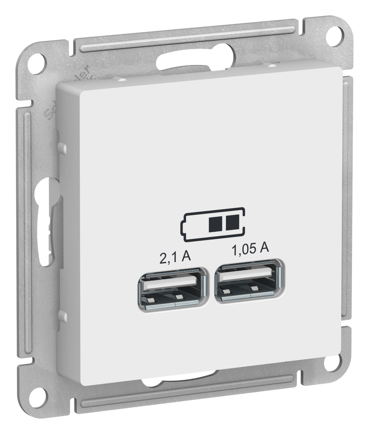 Розетка AtlasDesign USB A+A, механизм Белый Schneider Electric ATN000133