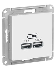 Розетка AtlasDesign USB A+A, механизм Белый Schneider Electric ATN000133