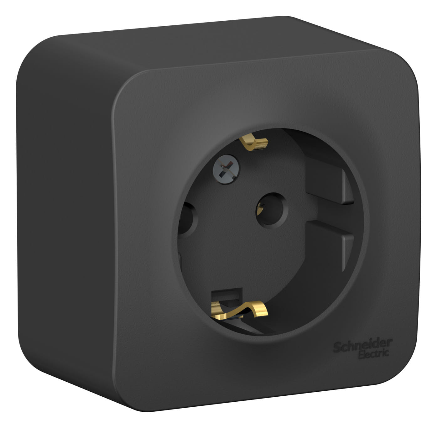 Розетка Blanca с заземлением, без шторок, 16А, Антрацит Schneider Electric BLNRA010116