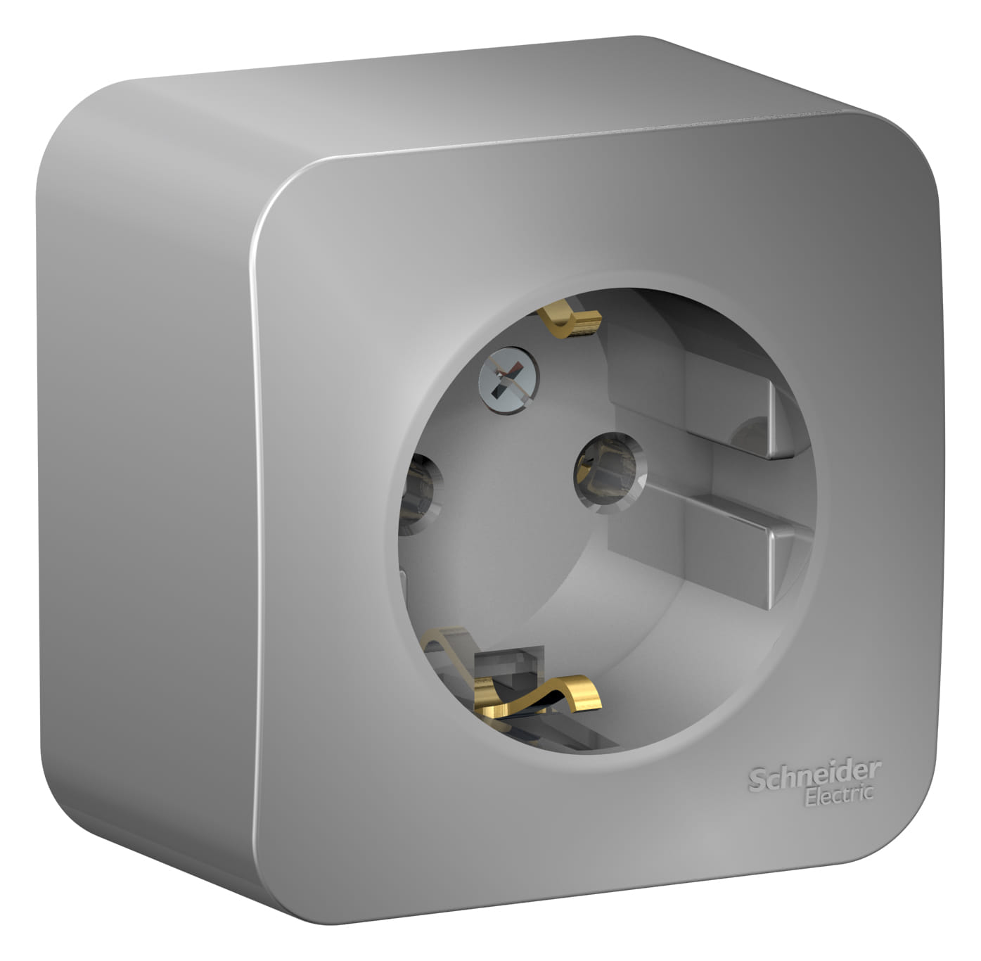 Розетка Blanca с заземлением, без шторок, 16А, Алюминий Schneider Electric BLNRA010113