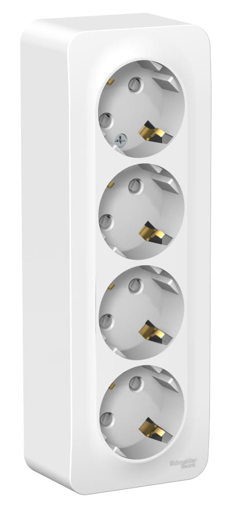 Розетка Blanca с заземлением, со штороками, 16А, Белый Schneider Electric BLNRA011411