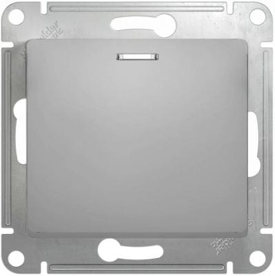Выключатель Glossa с подсветкой 1-клавишный, 10А, механизм Платина Schneider Electric GSL001213