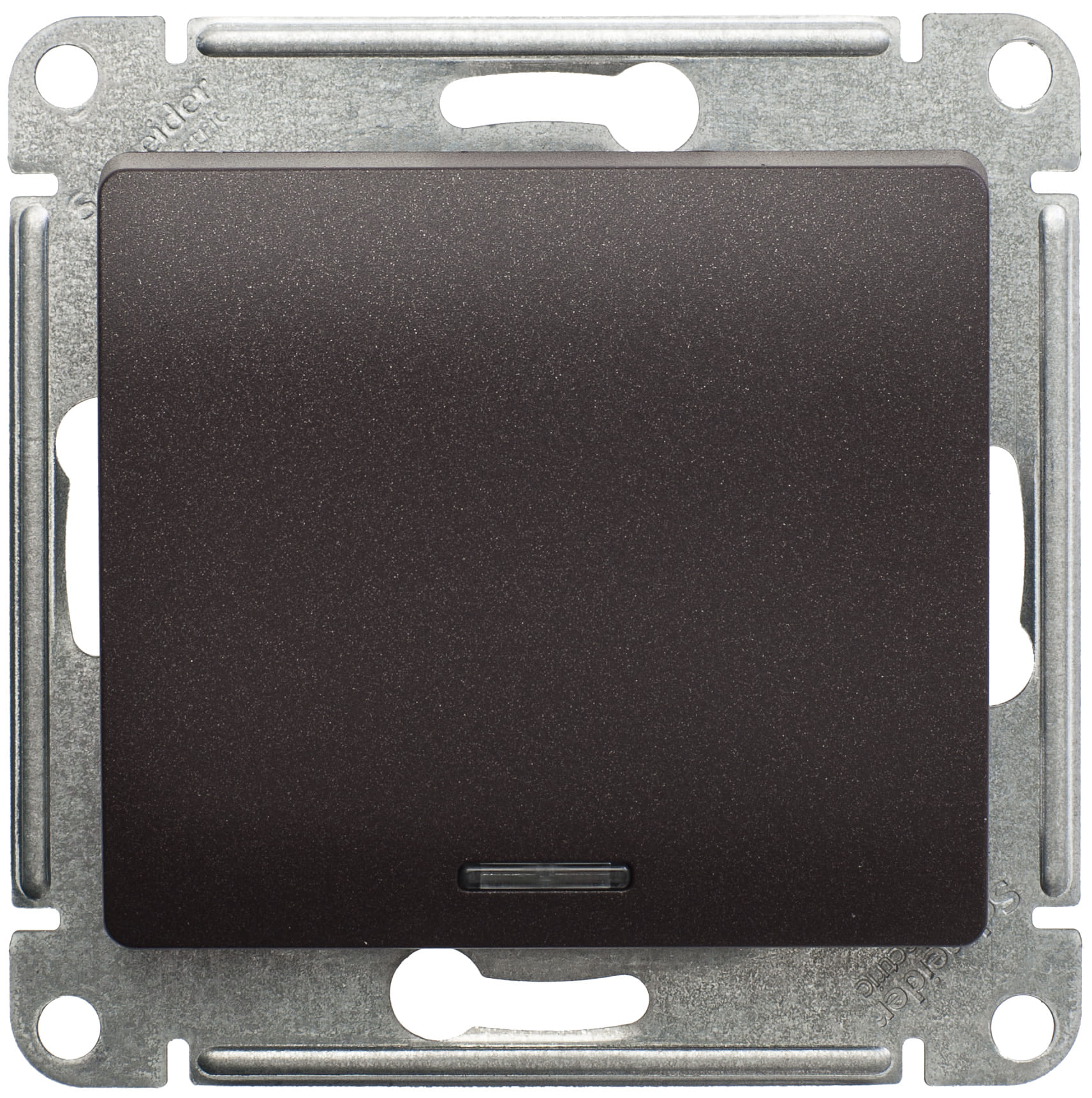 Выключатель Glossa с подсветкой 1-клавишный, 10А, механизм Шоколад Schneider Electric GSL000813