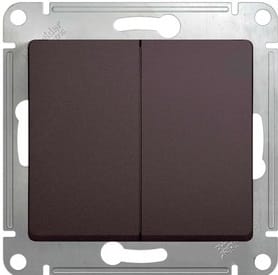 Выключатель Glossa 2-клавишный, 10А, механизм Графит Schneider Electric GSL001351