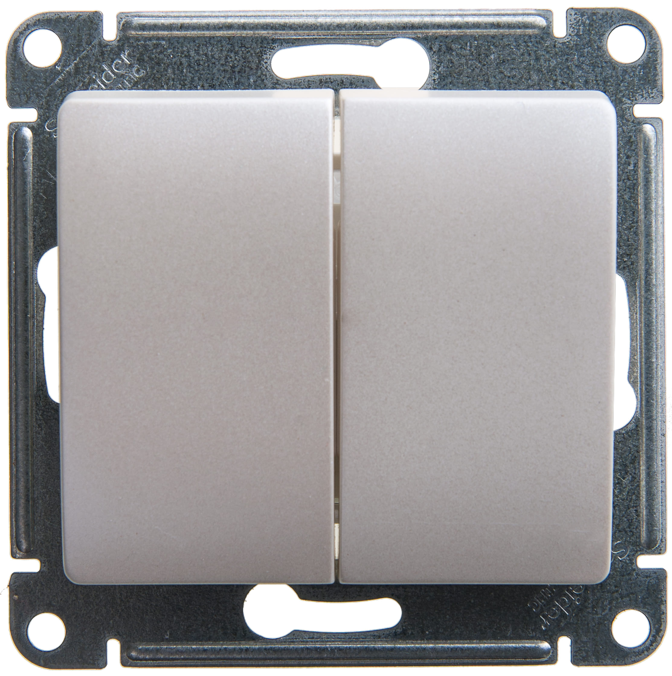 Выключатель Glossa 2-клавишный, 10А, механизм Перламутр Schneider Electric GSL000651