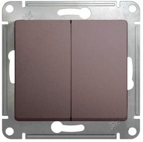 Выключатель Glossa 2-клавишный, 10А, механизм Платина Schneider Electric GSL001251