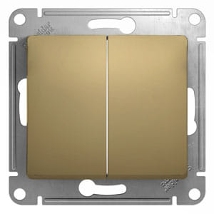 Выключатель Glossa 2-клавишный, 10А, механизм Титан Schneider Electric GSL000451
