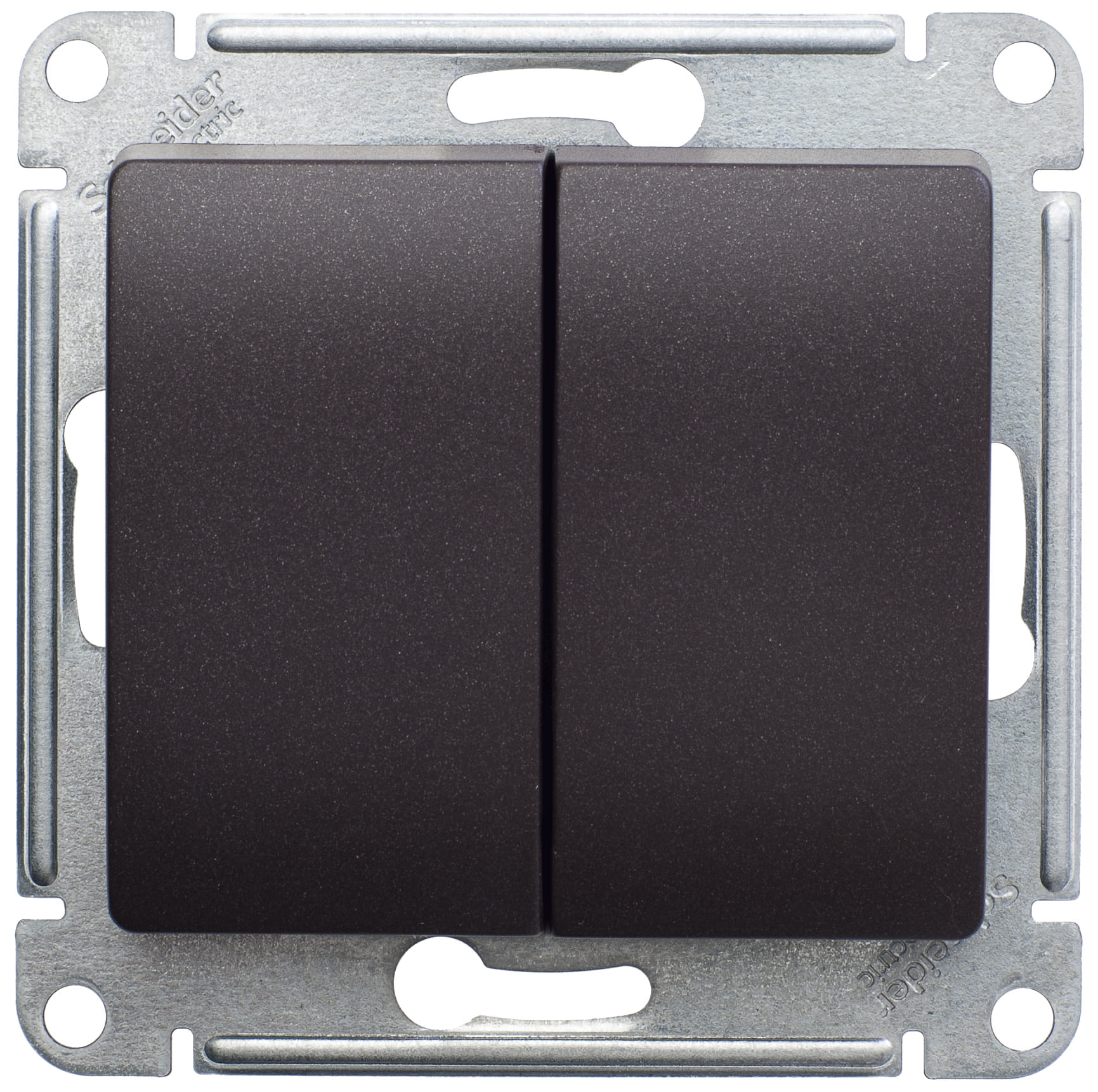 Выключатель Glossa 2-клавишный, 10А, механизм Шоколад Schneider Electric GSL000851