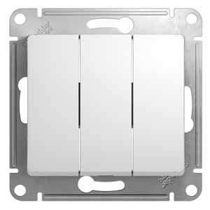 Выключатель Glossa 3-клавишный, 10А, механизм Белый Schneider Electric GSL000131