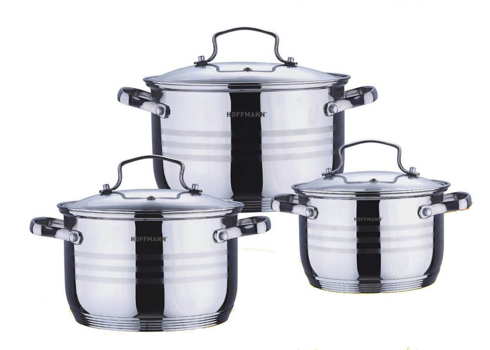 Набор кастрюль 6пр 2,1/3,1/4,1л HOFFMANN HM-5106