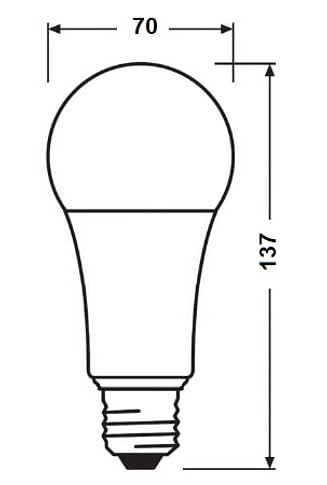 Лампа ЛЕД E27 16Вт LVCLA150 20SW/830 OSRAM 579293