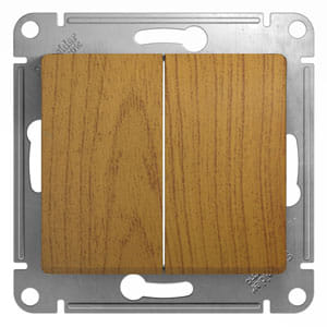 Переключатель Glossa 2-клавишный, 10А, механизм Дуб Schneider Electric GSL000565