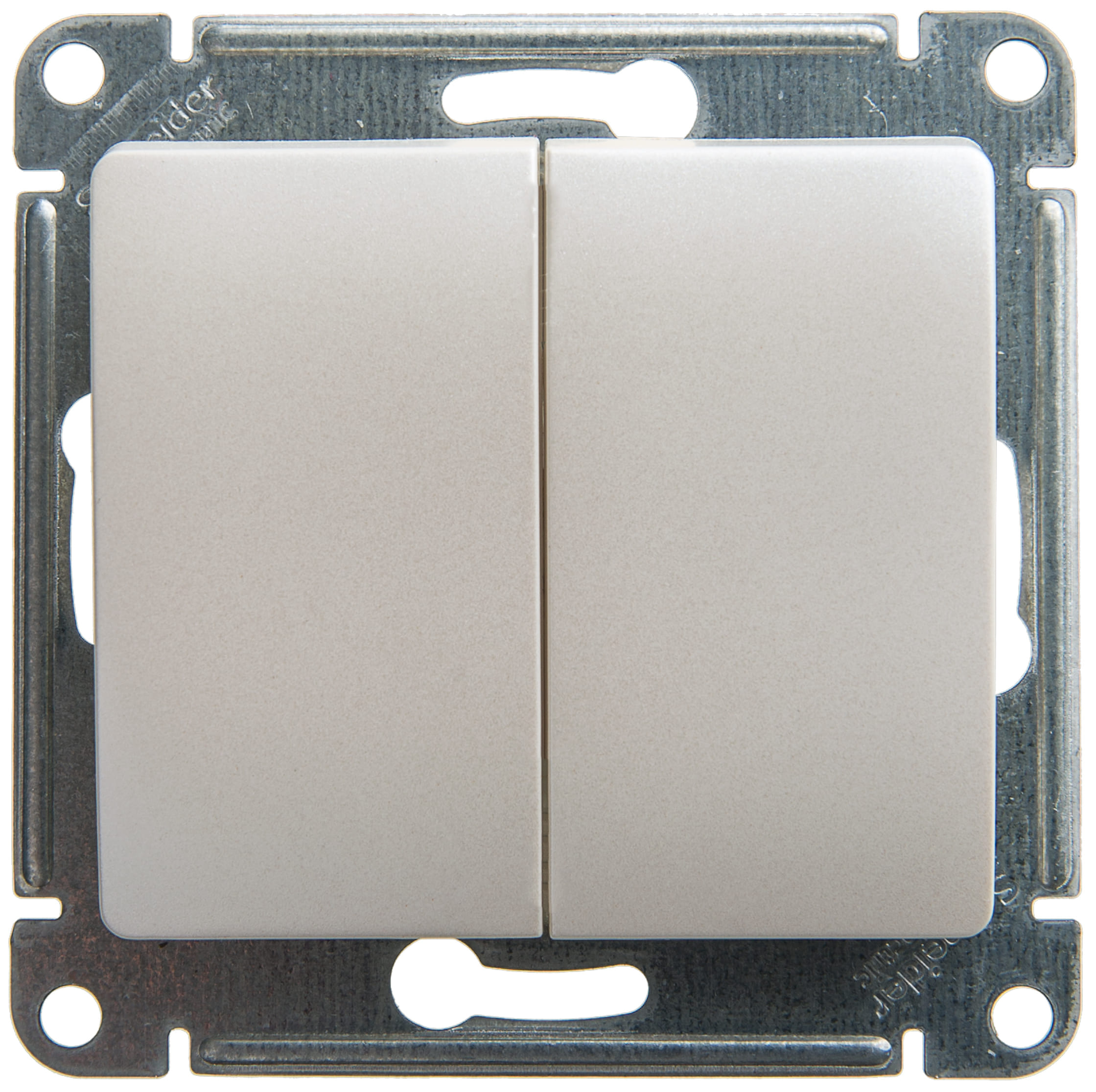 Переключатель Glossa 2-клавишный, 10А, механизм Перламутр Schneider Electric GSL000665