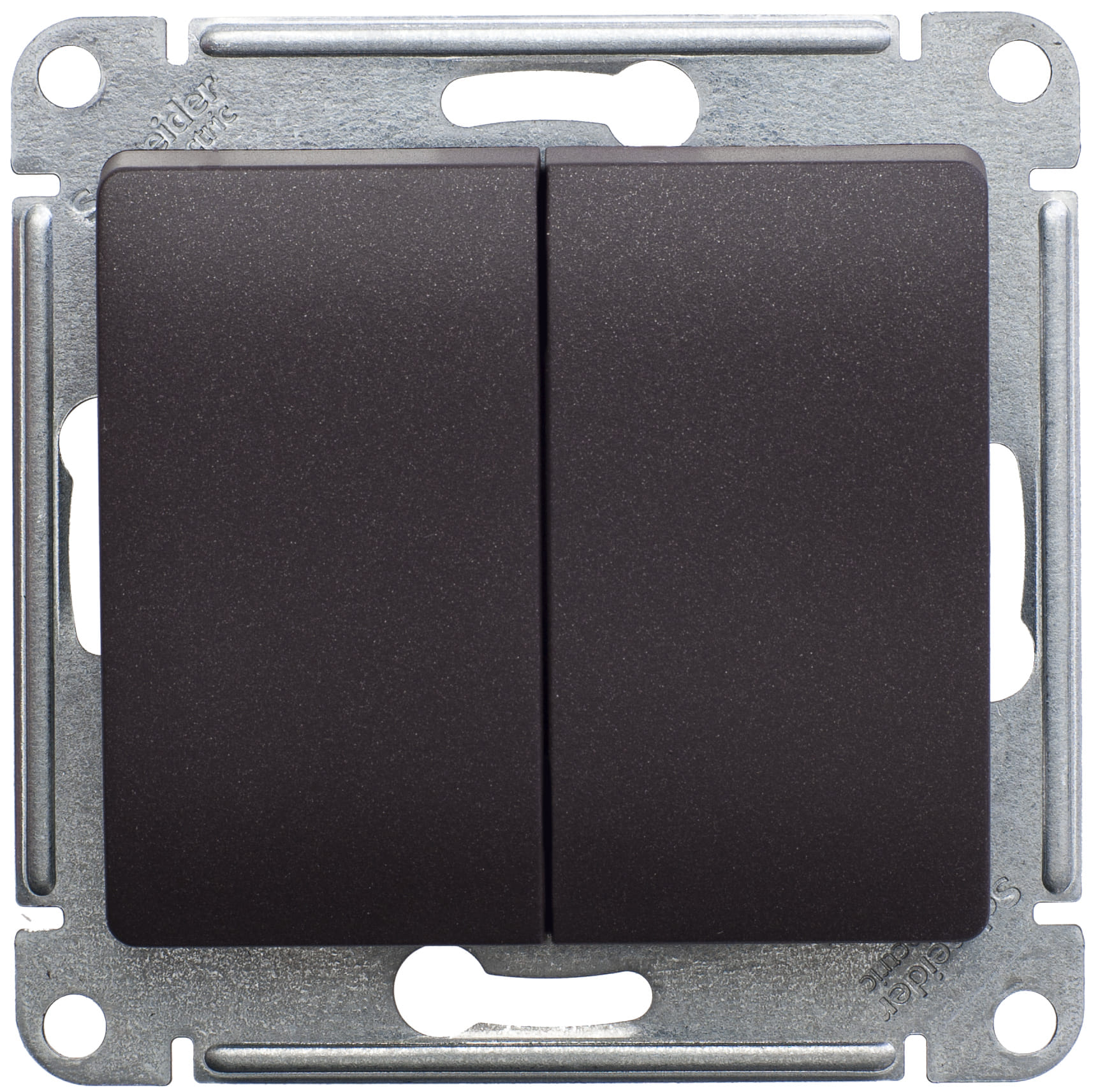 Переключатель Glossa 2-клавишный, 10А, механизм Шоколад Schneider Electric GSL000865