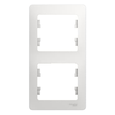 Рамка Glossa 2-постовая вертикальная Белый Schneider Electric GSL000106