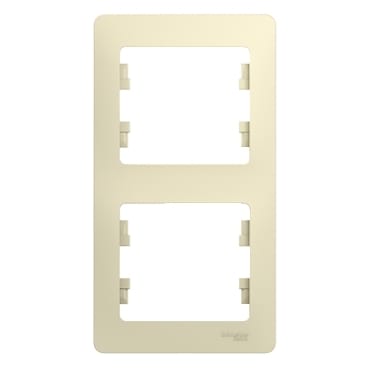 Рамка Glossa 2-постовая вертикальная Бежевый Schneider Electric GSL000206