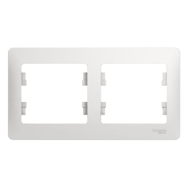 Рамка Glossa 2-постовая горизонтальная Белый Schneider Electric GSL000102