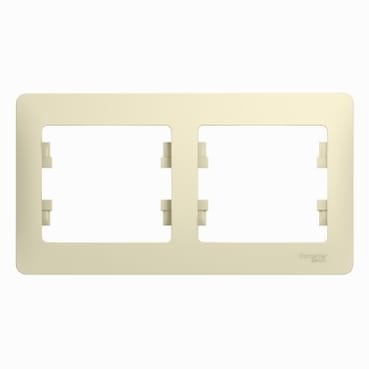 Рамка Glossa 2-постовая горизонтальная Бежевый Schneider Electric GSL000202