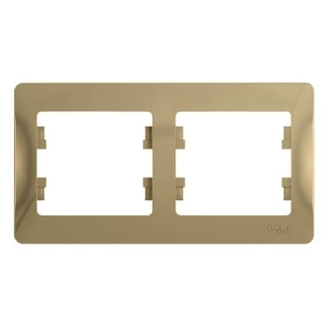 Рамка Glossa 2-постовая горизонтальная Титан Schneider Electric GSL000402