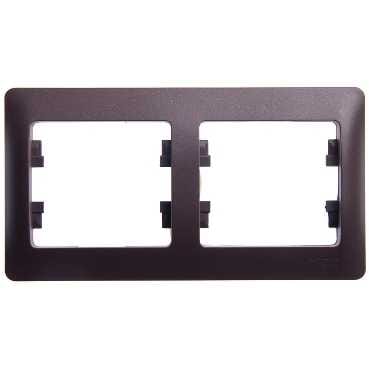 Рамка Glossa 2-постовая горизонтальная Шоколад Schneider Electric GSL000802