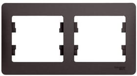 Рамка Glossa 2-постовая горизонтальная Графит Schneider Electric GSL001302