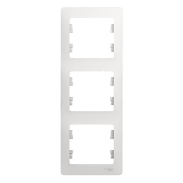 Рамка Glossa 3-постовая вертикальная Белый Schneider Electric GSL000107