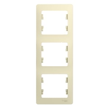 Рамка Glossa 3-постовая вертикальная Бежевый Schneider Electric GSL000207