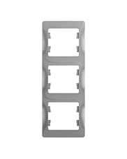 Рамка Glossa 3-постовая вертикальная Алюминй Schneider Electric GSL000307